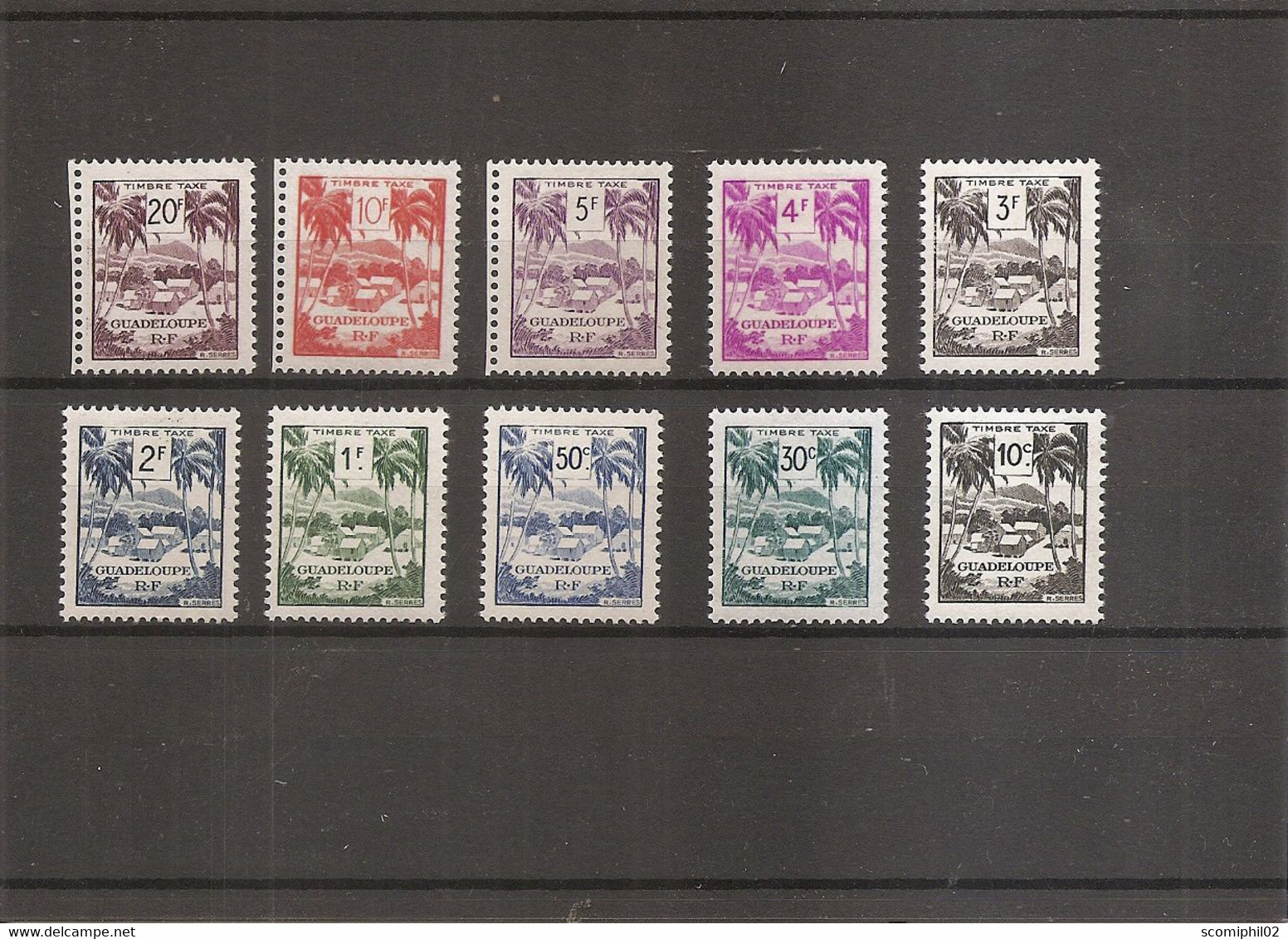 Guadeloupe ( Taxes 41/50 X -MH ) - Timbres-taxe