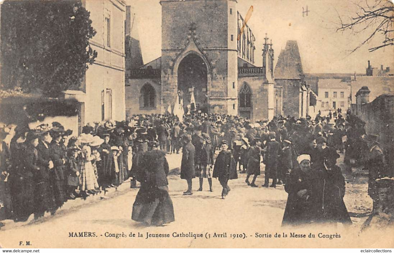 Mamers      72        Congrès Jeunesse Catholique  1910. Sortie De Messe       (voir Scan) - Mamers