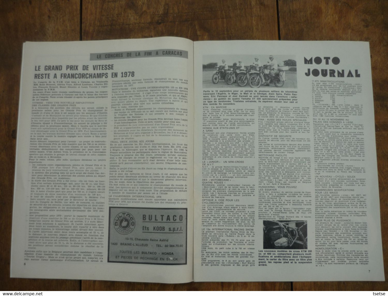 Revue Moto Magazine - N° 19 - 11 Novembre 1977 - Motorfietsen