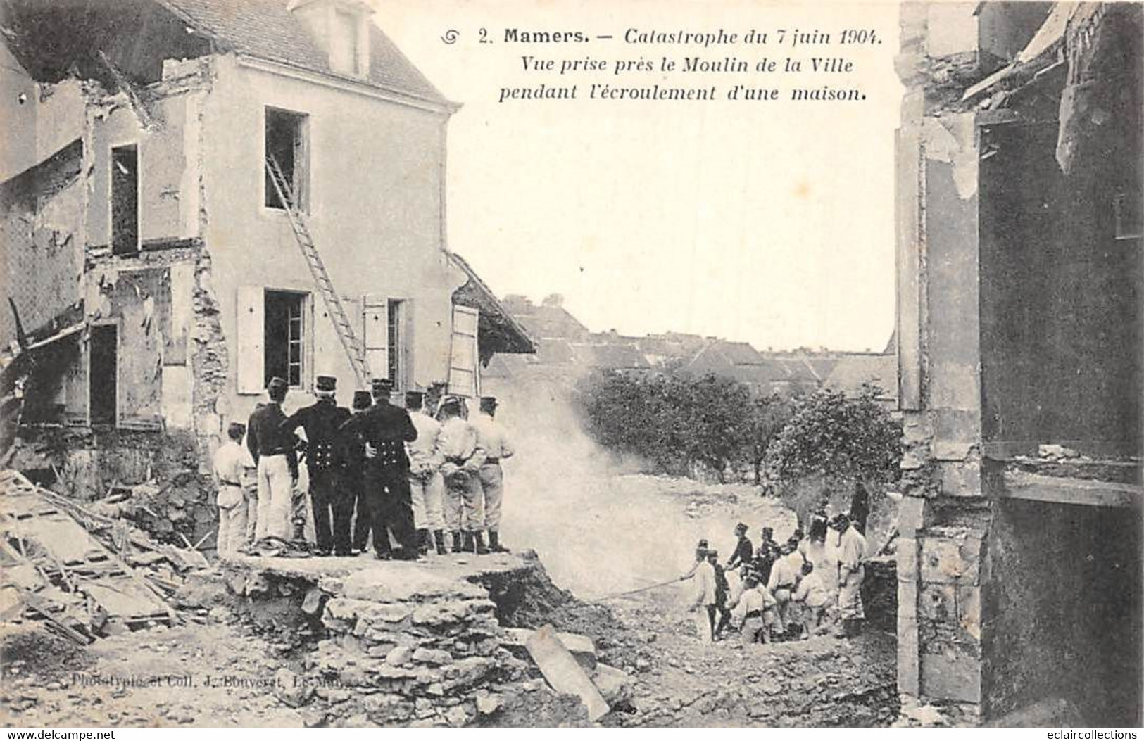 Mamers      72       Catastrophe  Juin 1904: Moulin De La Ville  Ecroulement    N° 2   (voir Scan) - Mamers
