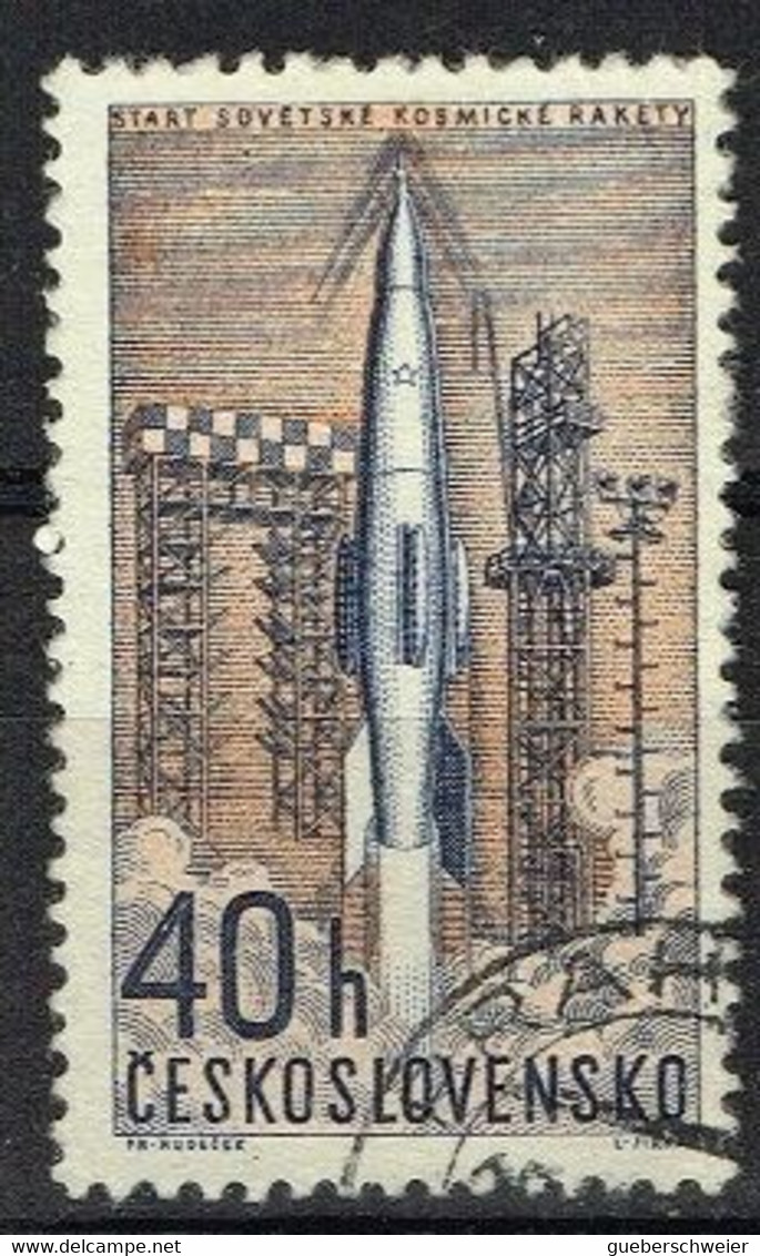 AST 197 - TCHECOSLOVAQUIE N° 1209 Obl. Cosmos - Luchtpost