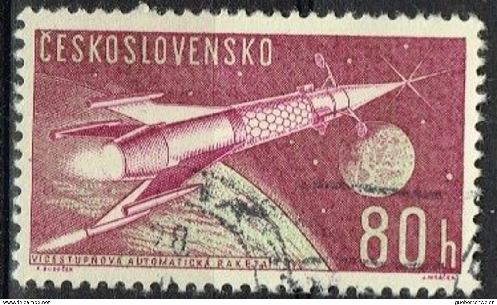 AST 197 - TCHECOSLOVAQUIE N° 1211 Obl. Cosmos - Luchtpost