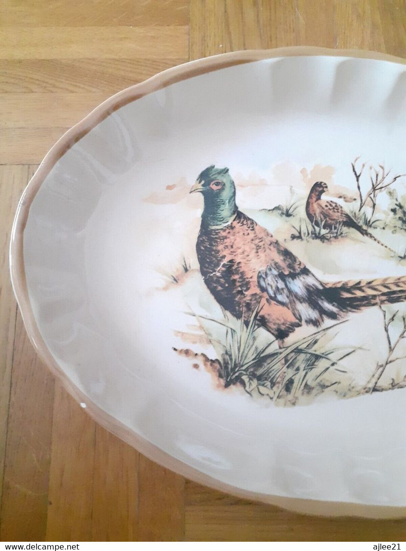 Plat Figurant Deux Faisans. Ceramica Castellania. Made In Italy. - Dishes