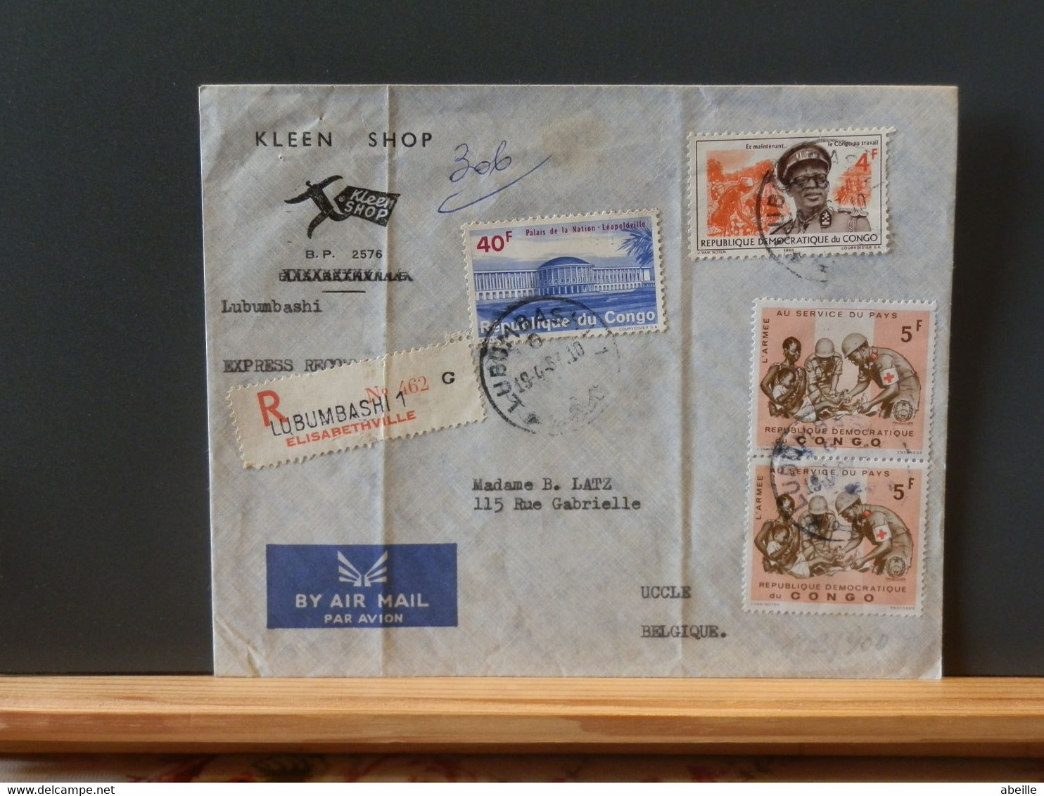 102/960  LETTRE CONGO  POUR LA BELG. RECOMM 1967 - Storia Postale