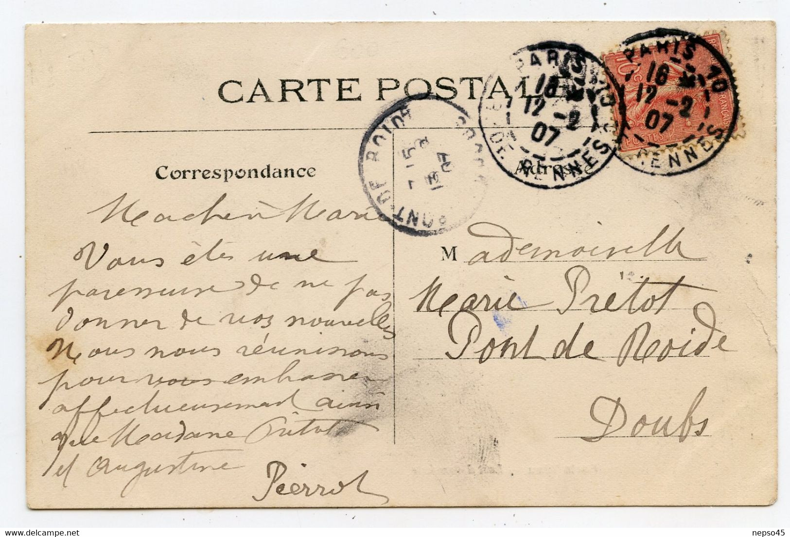 Paris Vécu.métier.un Chèvrier Dans Une Rue De Paris.le Lait à Domicile.carte écrite En 1907 - Petits Métiers à Paris