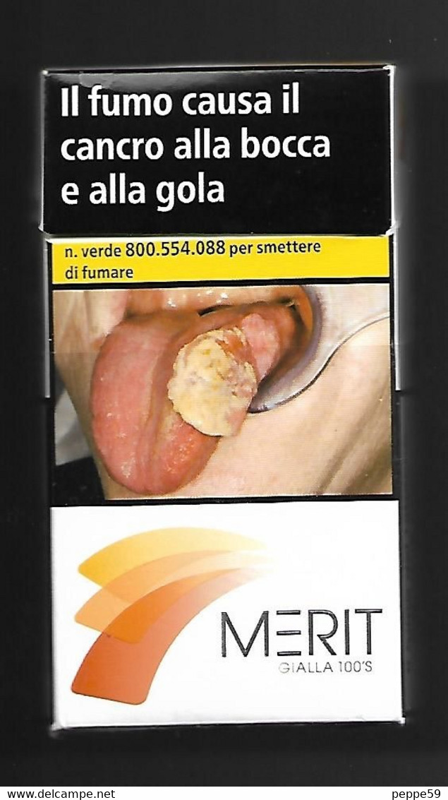 Tabacco Pacchetto Di Sigarette Italia - Merit 4 Gialla 100 S  Da 20 Pezzi - Vuoto - Estuches Para Cigarrillos (vacios)