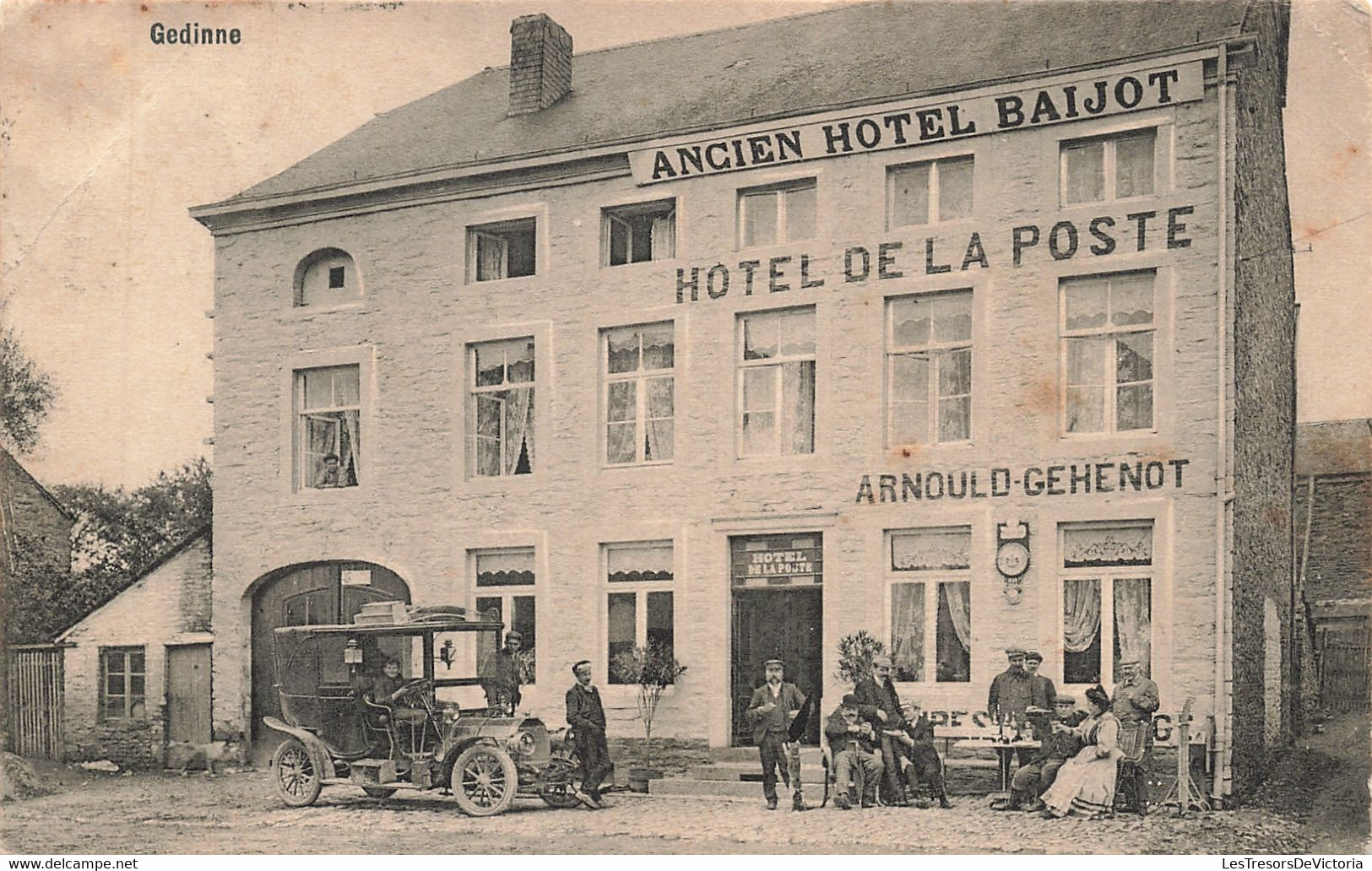 CPA - Belgique - Gedinne - Ancien Hôtel Baijot - Hôtel De La Poste - Animé - Automobile - Arnoud Gehenot - Gedinne