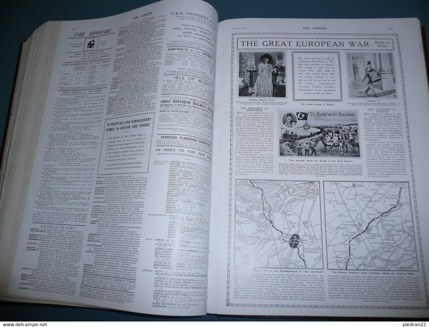 RELIURE DE LA REVUE THE SPHERE JANVIER à AOUT 1915 GUERRE DE 1914 1918 N° 784 à 813 GRANDE BRETAGNE ROYAUME UNI - Esercito/Guerra