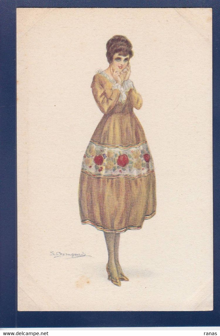 CPA BOMPARD Illustrateur Italien Art Déco Femme Woman écrite 928-5 - Bompard, S.