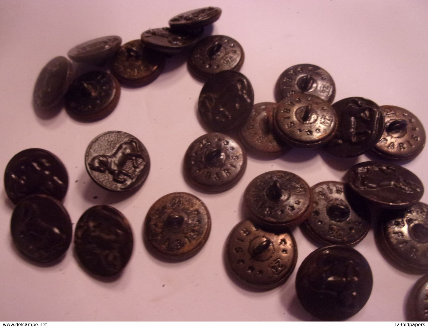 ♥️ VENERIE CHASSE EQUITATION LOT DE 25 BOUTONS ANCIENS CHEVAL  BUTTON HUNTING CACCIA VERFOLGUNGSJAGD - Buttons