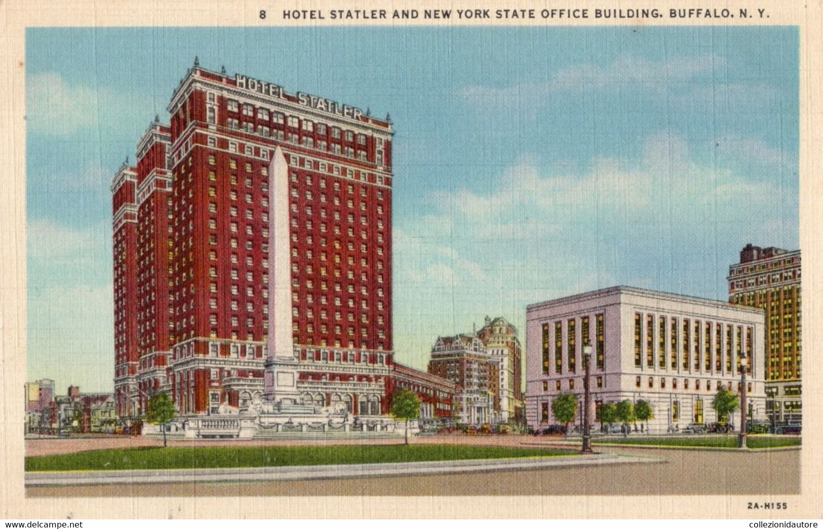 BUFFALO - HOTEL STATLER AND NEW YORK STATE OFFICE BUILDING - BUFFALO N.Y. - CARTOLINA FP SCRITTA - Buffalo