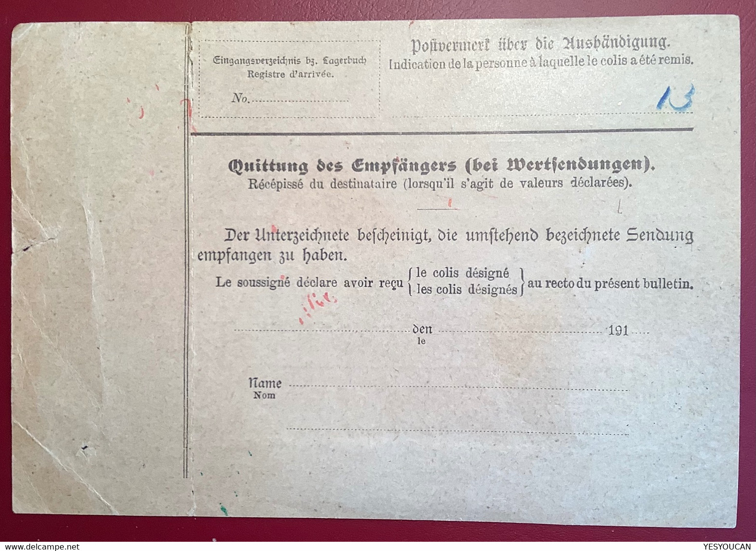 NEUSTADT HZGT COBURG 1915 Germania Mi 93 EF Paketkarte Via Basel>Nyon Schweiz (colis Postal Bayern - Brieven En Documenten