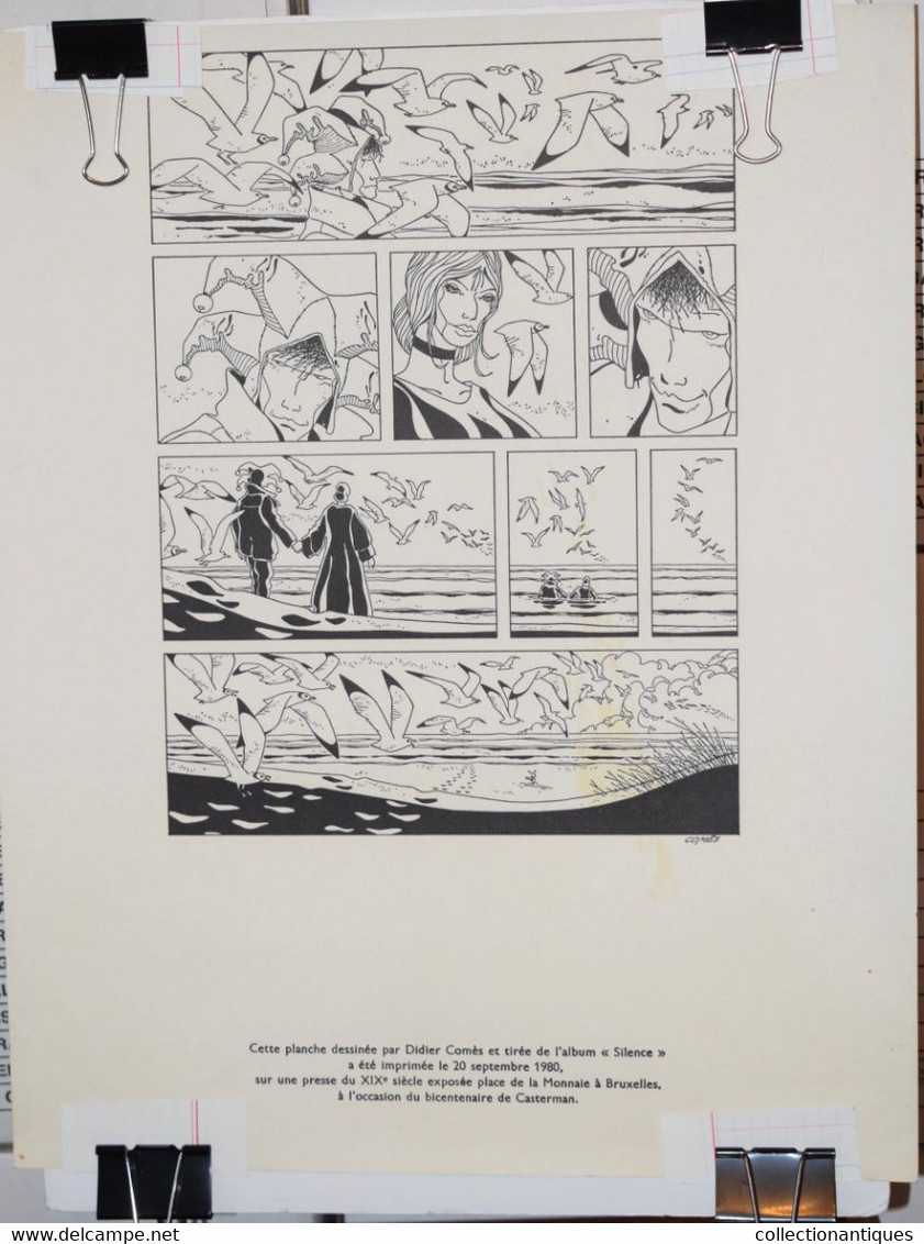 2 Rares Planches: "Silence" De Didier Comès Et "Les Toyotes" De Carpentier Et Cauvin- 1980- Bicentenaire De Casterman - Sérigraphies & Lithographies