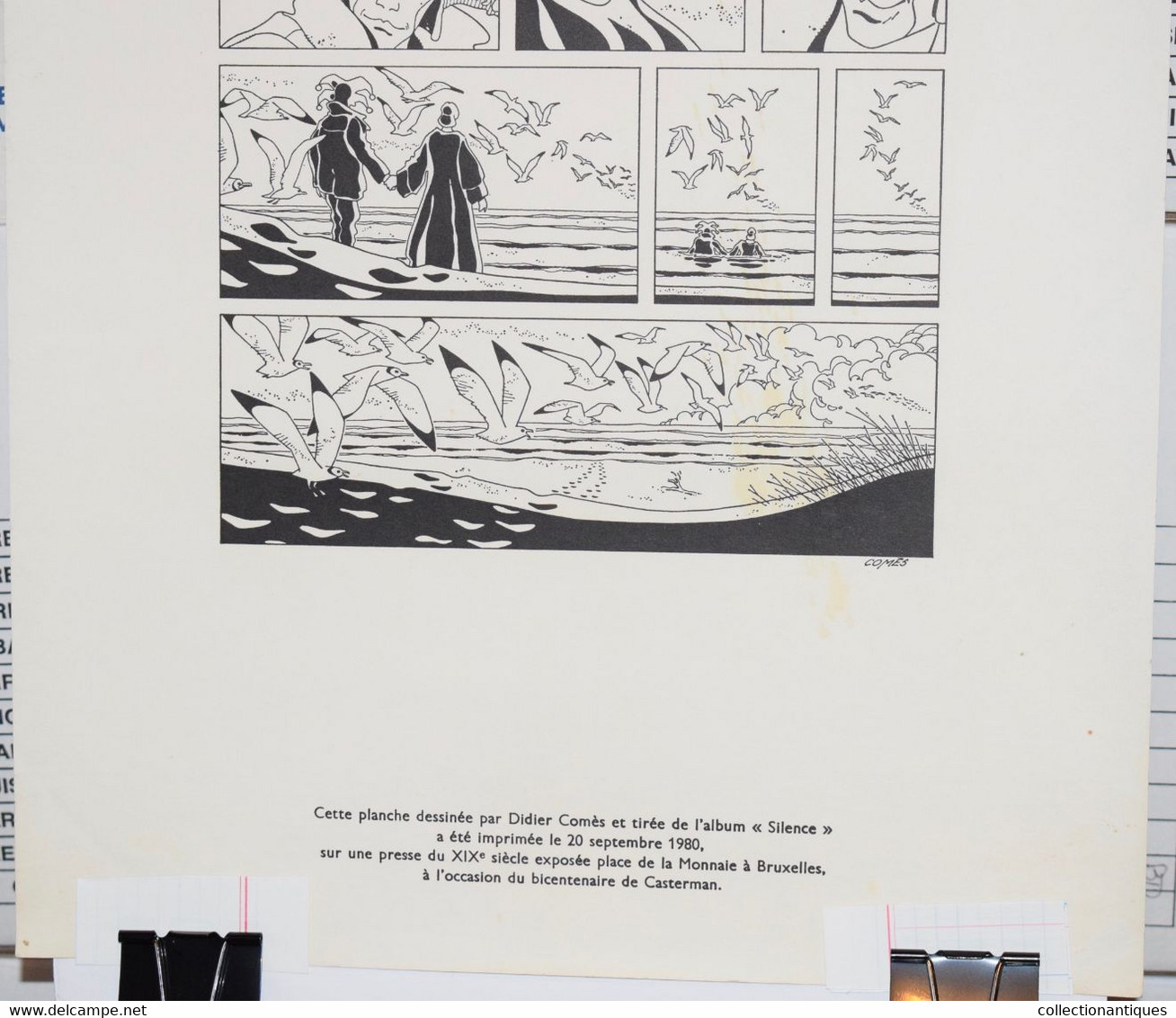 2 Rares Planches: "Silence" De Didier Comès Et "Les Toyotes" De Carpentier Et Cauvin- 1980- Bicentenaire De Casterman - Sérigraphies & Lithographies