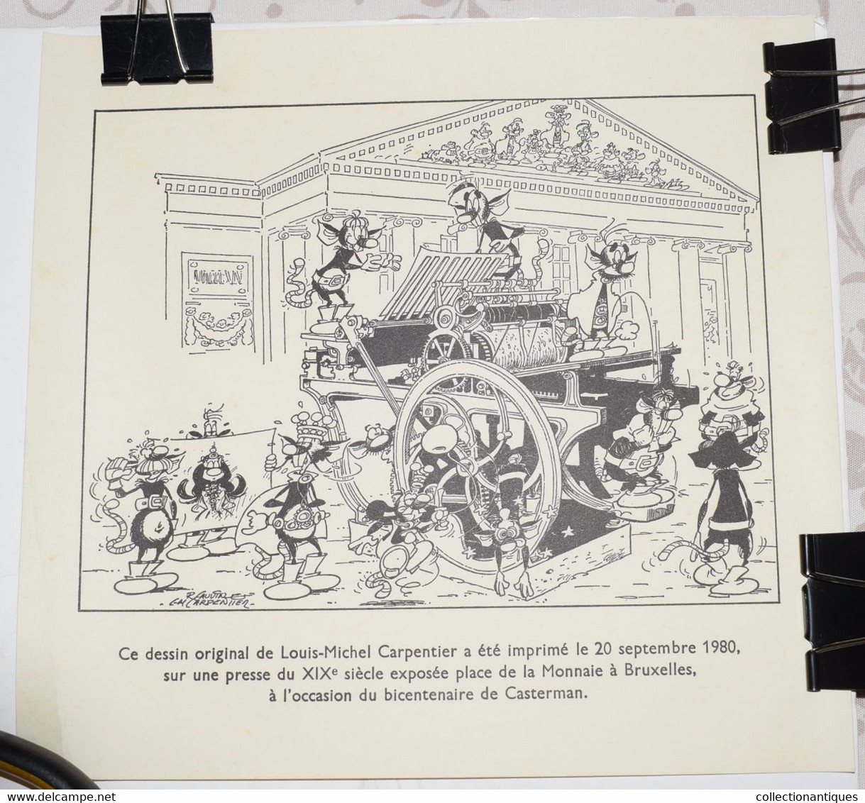 2 rares planches: "Silence" de Didier Comès et "Les Toyotes" de Carpentier et Cauvin- 1980- Bicentenaire de Casterman