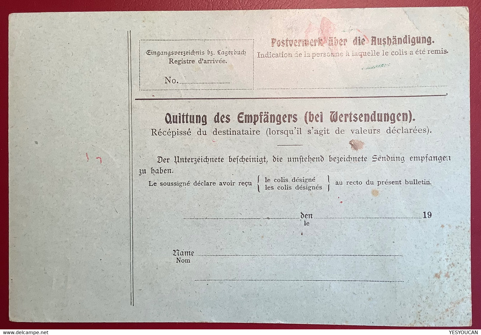 STEINACH SACHSEN-MEININGEN 1913 Germania Mi 93 EF Paketkarte Via Basel>Droguerie Nyon VD Schweiz (colis Postal Thüringen - Brieven En Documenten