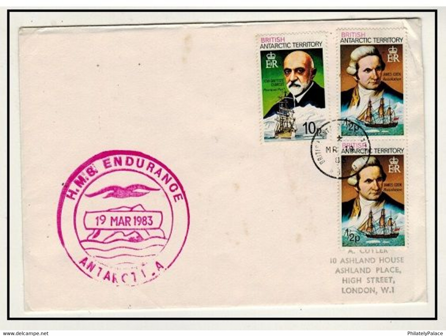 BRITISH ANTARCTIC TERRITORY - 1983 Cover To UK Used At HALLEY. HMS ENDURANCE Addressed To UK Bearing  (**) - Storia Postale