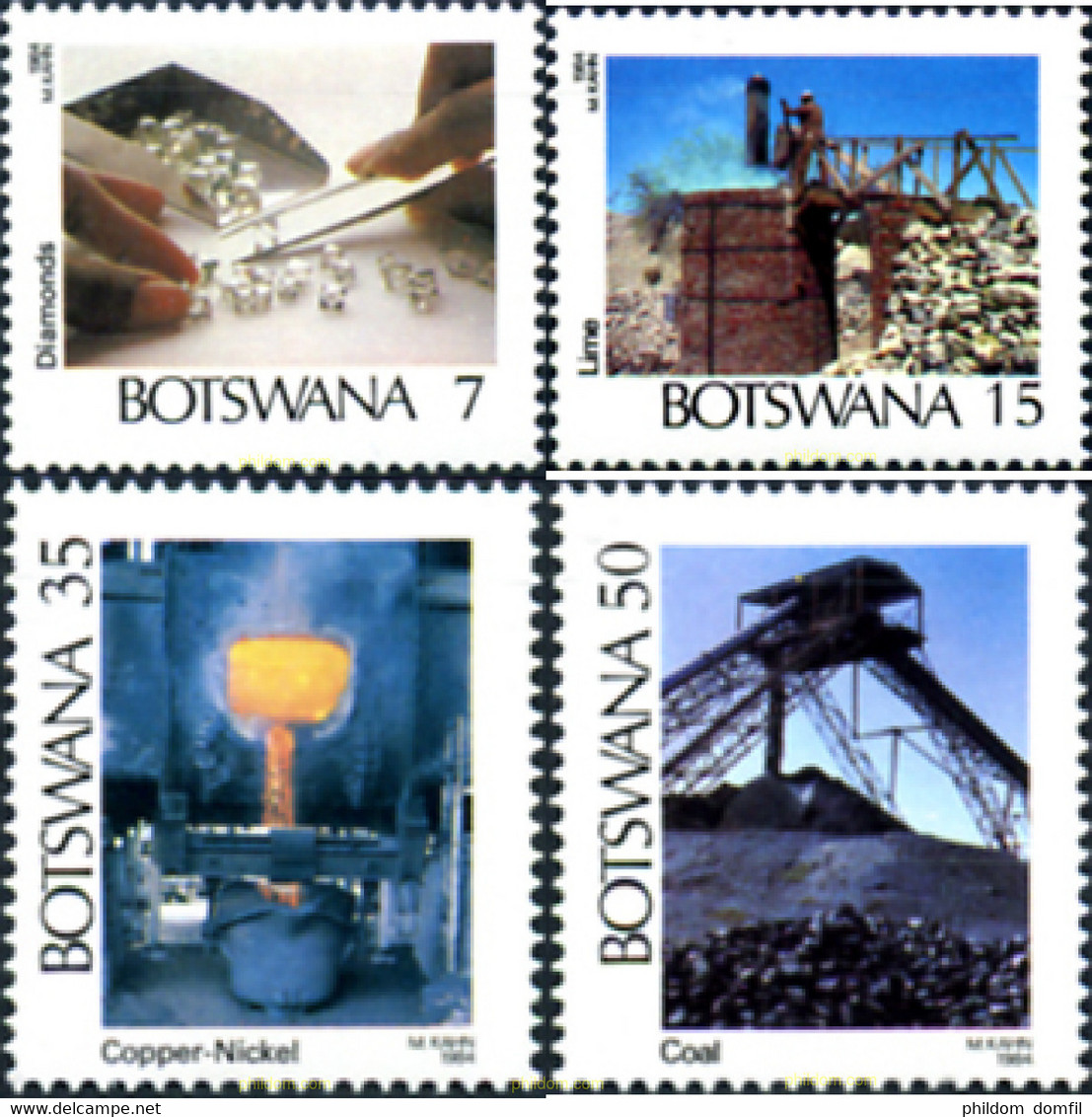 256295 MNH BOTSWANA 1984 INSUSTRIAS MINERAS - Minéraux