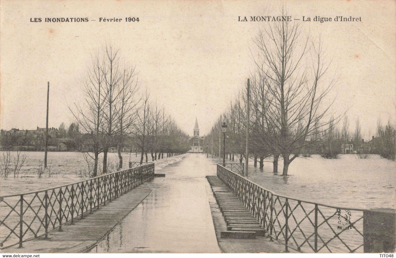 FR-44 LOIRE-ATLANTIQUE - LA MONTAGNE - Les Inondations Février 1904 - La Digue D'Indret - La Montagne