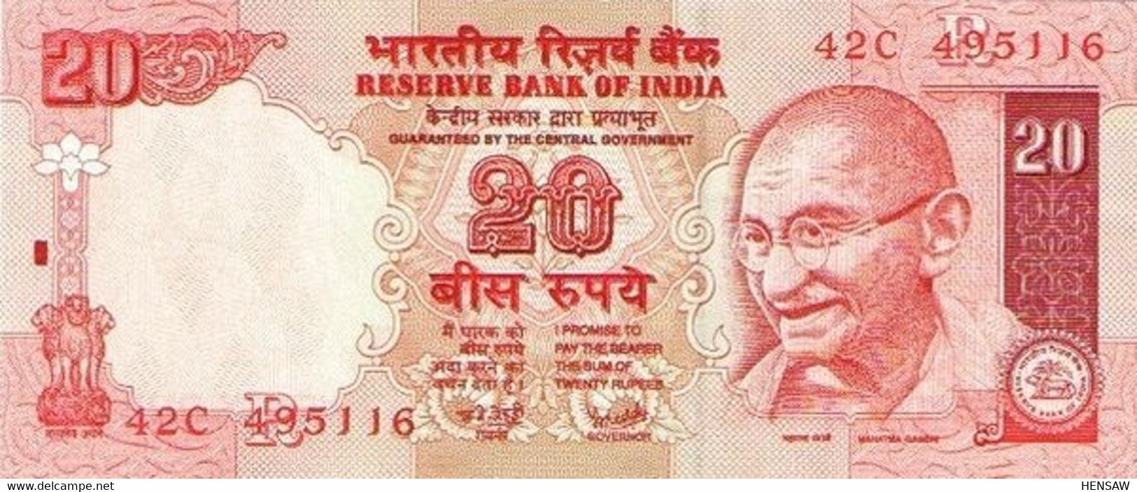 INDIA 20 RUPEES 2002 2006 P 89Ag UNC NUEVO SC - Inde