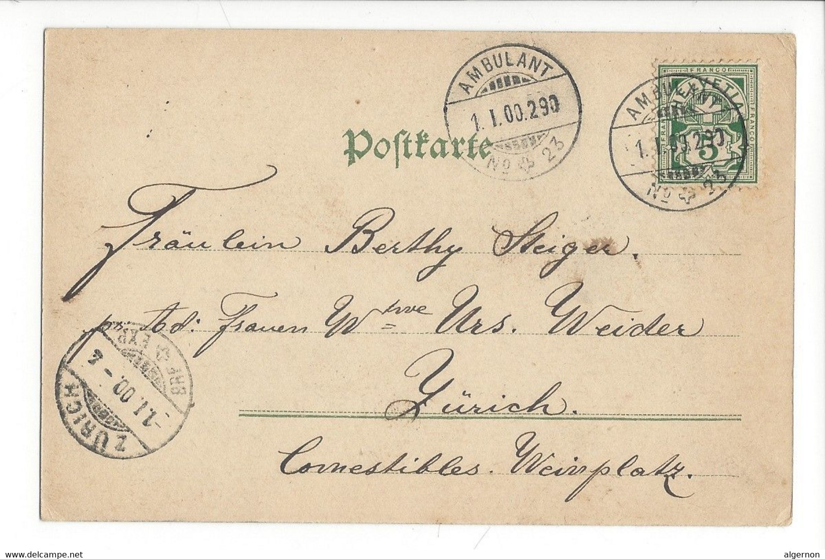 30900 - Gruss Aus  Eglisau Fleurs + Cachet Ambulant 01.1.00.290 - Eglisau