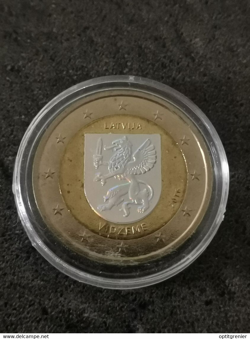 2 EURO HOLOGRAMME LETTONIE 2016 VIDZEME SOUS CAPSULE / LATVIA EUROS - Lettonie