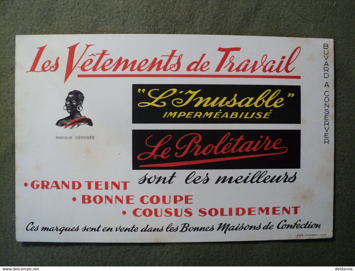 BUVARD LES VETEMENTS DE TRAVAIL. L INUSABLE / LE PROLETAIRE. ANNEES 50 - V