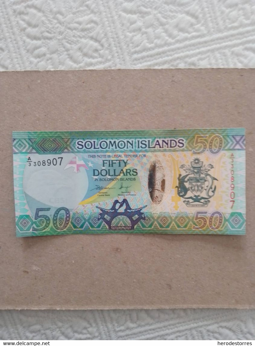 Billete De Las Islas Salomon De 50 Dólares, Serie A, Año 2013, UNC - Isla Salomon