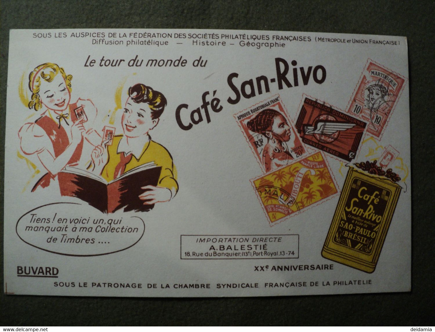 BUVARD LE TOUR DU MONDE DU CAFE SAN RIVO. 1955? - Coffee & Tea