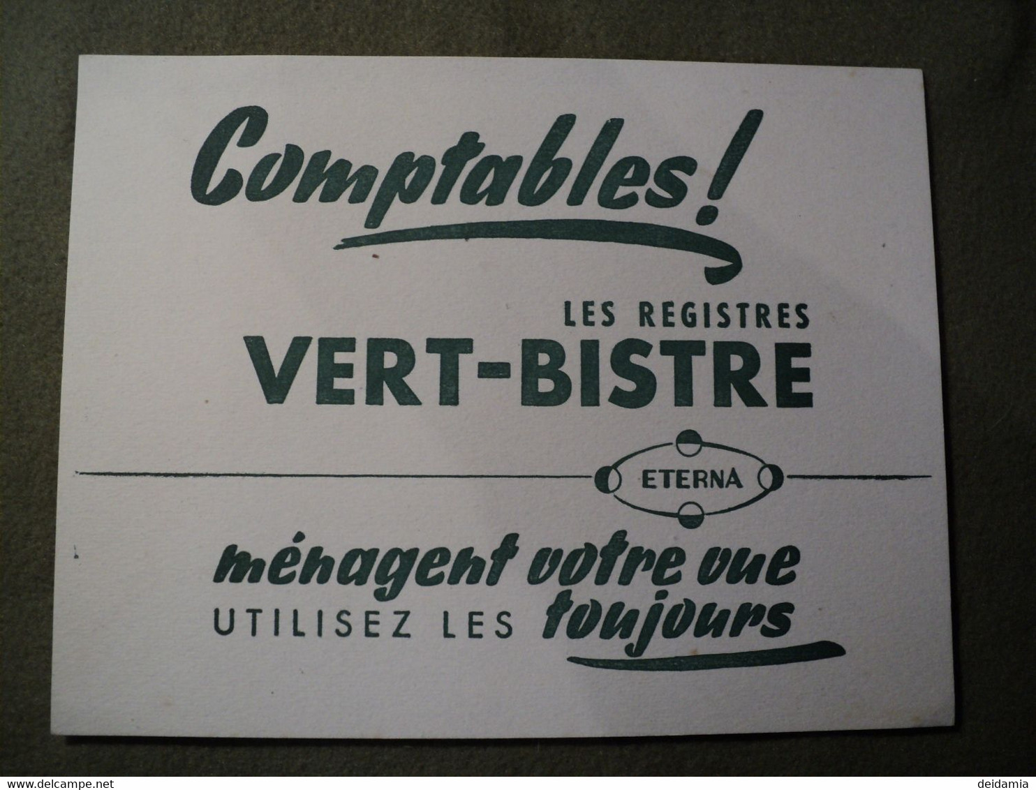 BUVARD LES REGISTRES VERT BISTRE. 1955. ETERNA - O