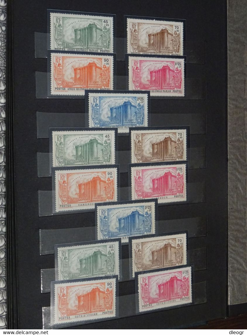 French Colonial 1939 150e Anniversaire De La Révolution Française Full Set (128 Stamps) MNH/VF - 1939 150e Anniversaire De La Révolution Française