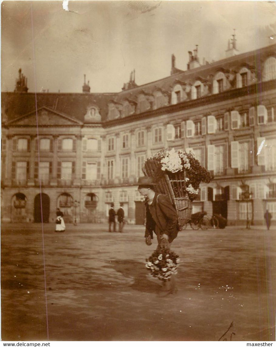 PARIS Marchand De Fleurs - PHOTO DE 1894 - 12,5 X 10 - Petits Métiers à Paris