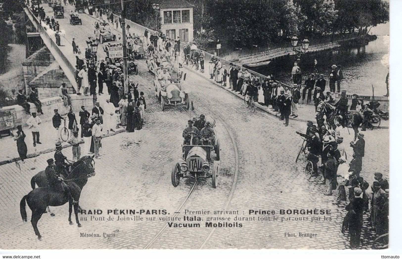 Raid Pekin-Paris 1903 - Premier Arrivant Prince Borghése Au Pont De Joinville Sur Voiture Itala - CPA - Rally Racing