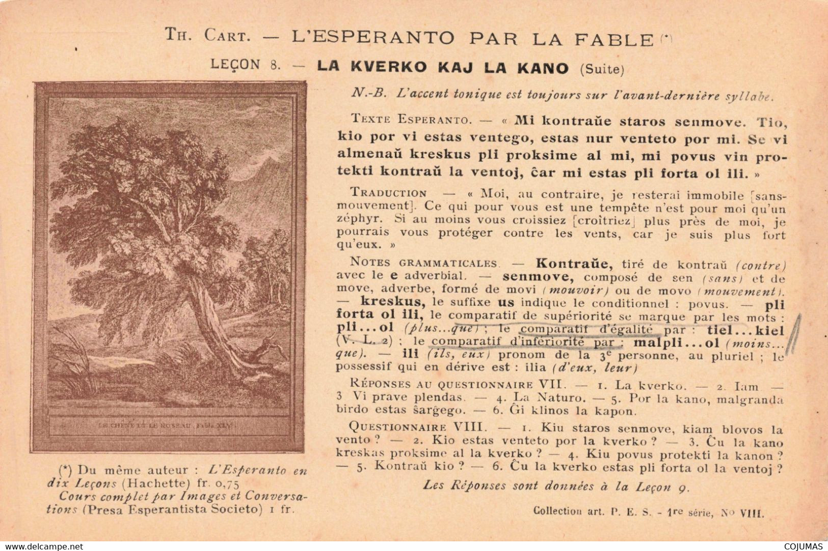 ESPERANTO - S08103 - La Kverko Kaj La Kano - La Fable - Carte Souple - En L'état Décollée - L1 - Esperanto