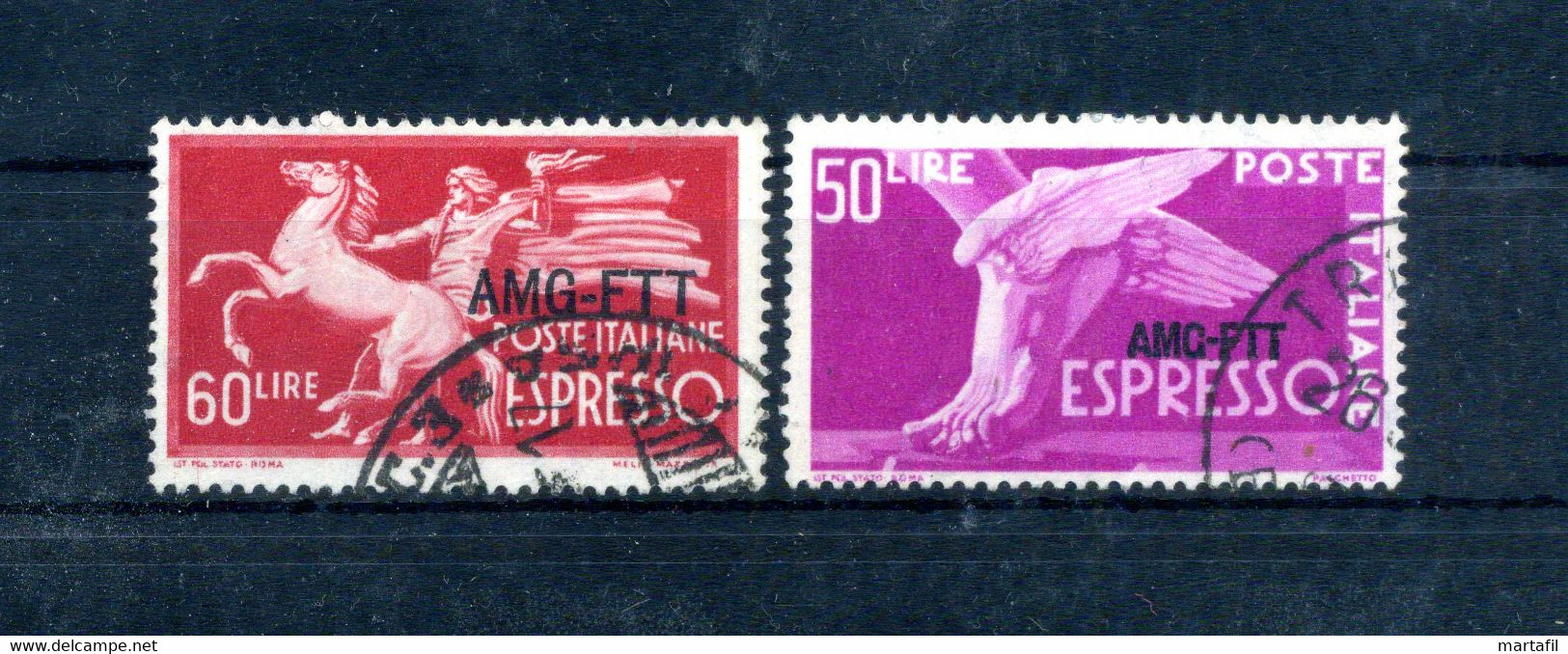 1950-52 Trieste Zona A Espressi S6/7 Usati, Serie Democratica - Poste Exprèsse