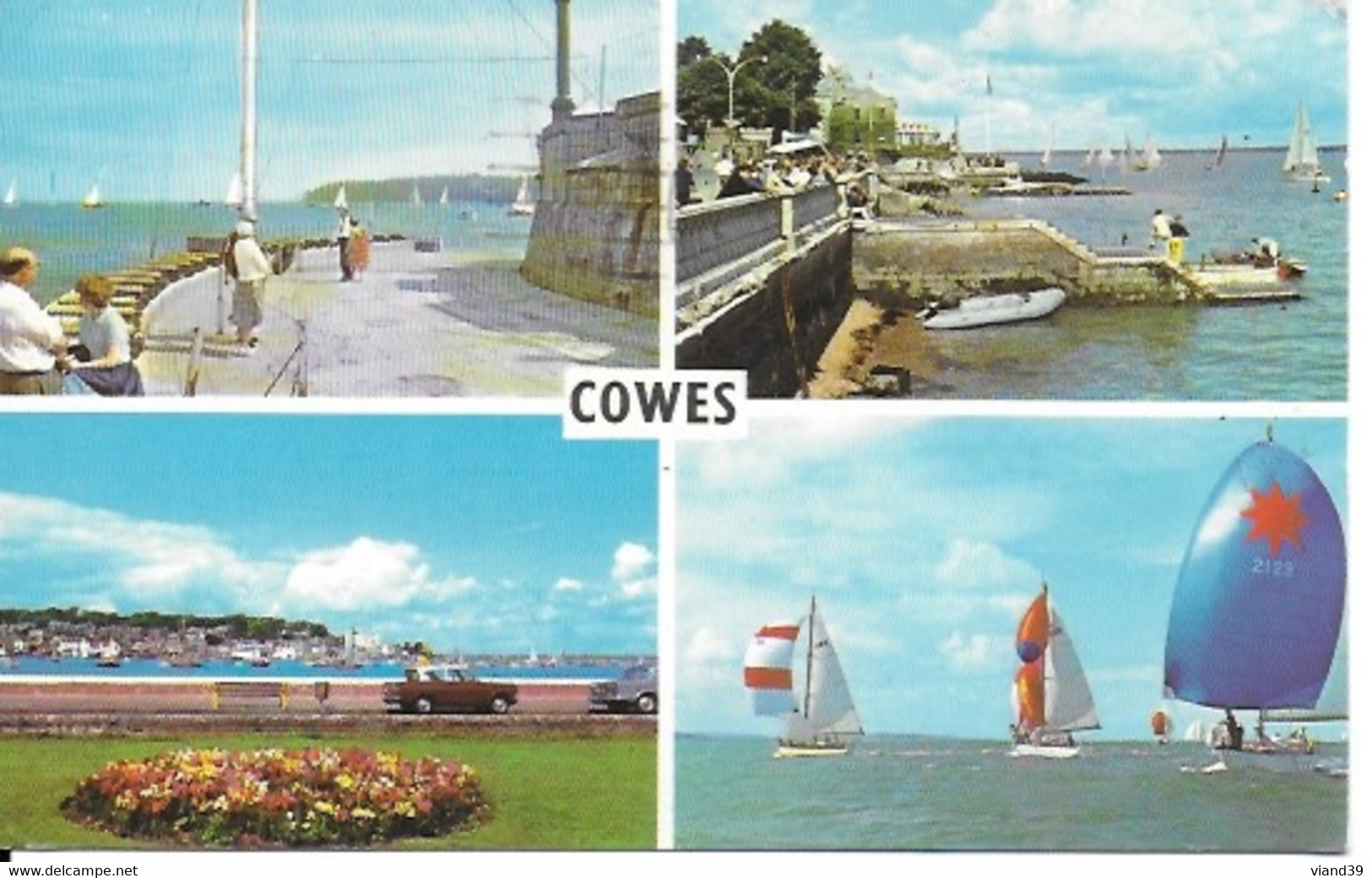 Cowes. -  Multi Vues. -  Cachet Poste 1974 - Cowes