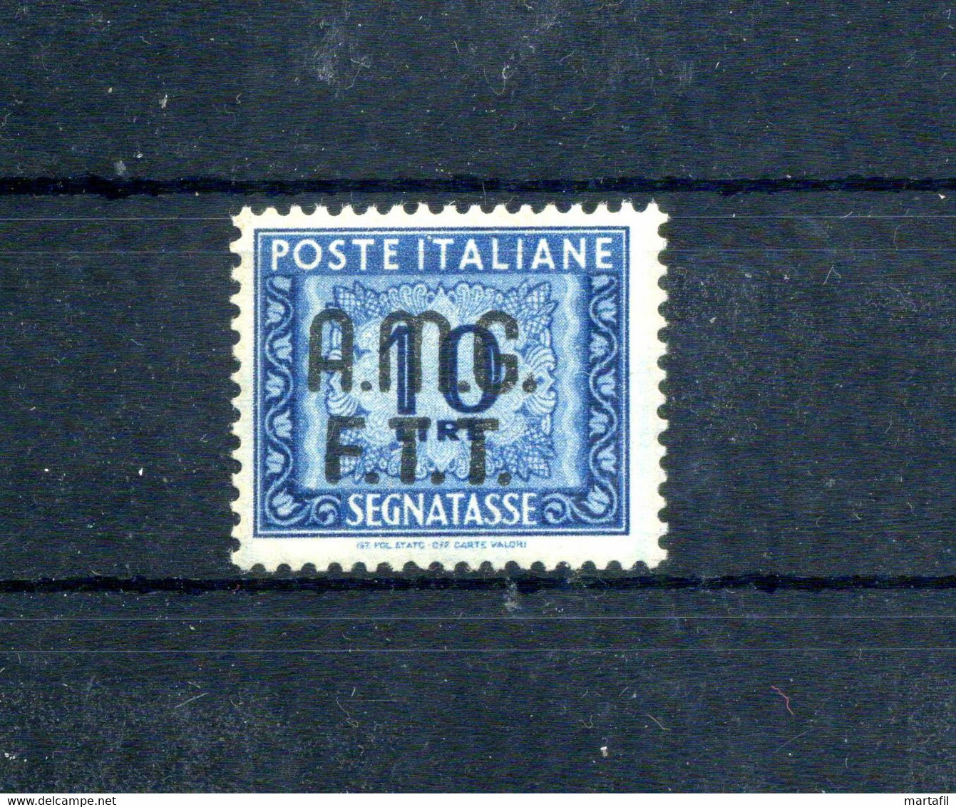 1947-49 Trieste Zona A Segnatasse N.12 10 Lire Azzurro MNH **, Timbrino, 500€ Di Cat. Sassone - Taxe