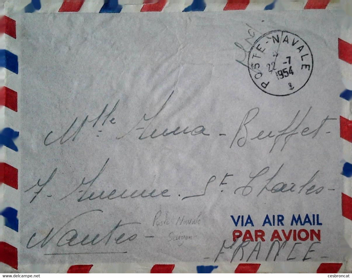 C 21 Lettre Cachet Poste Navale Saigon - Guerre D'Indochine / Viêt-Nam