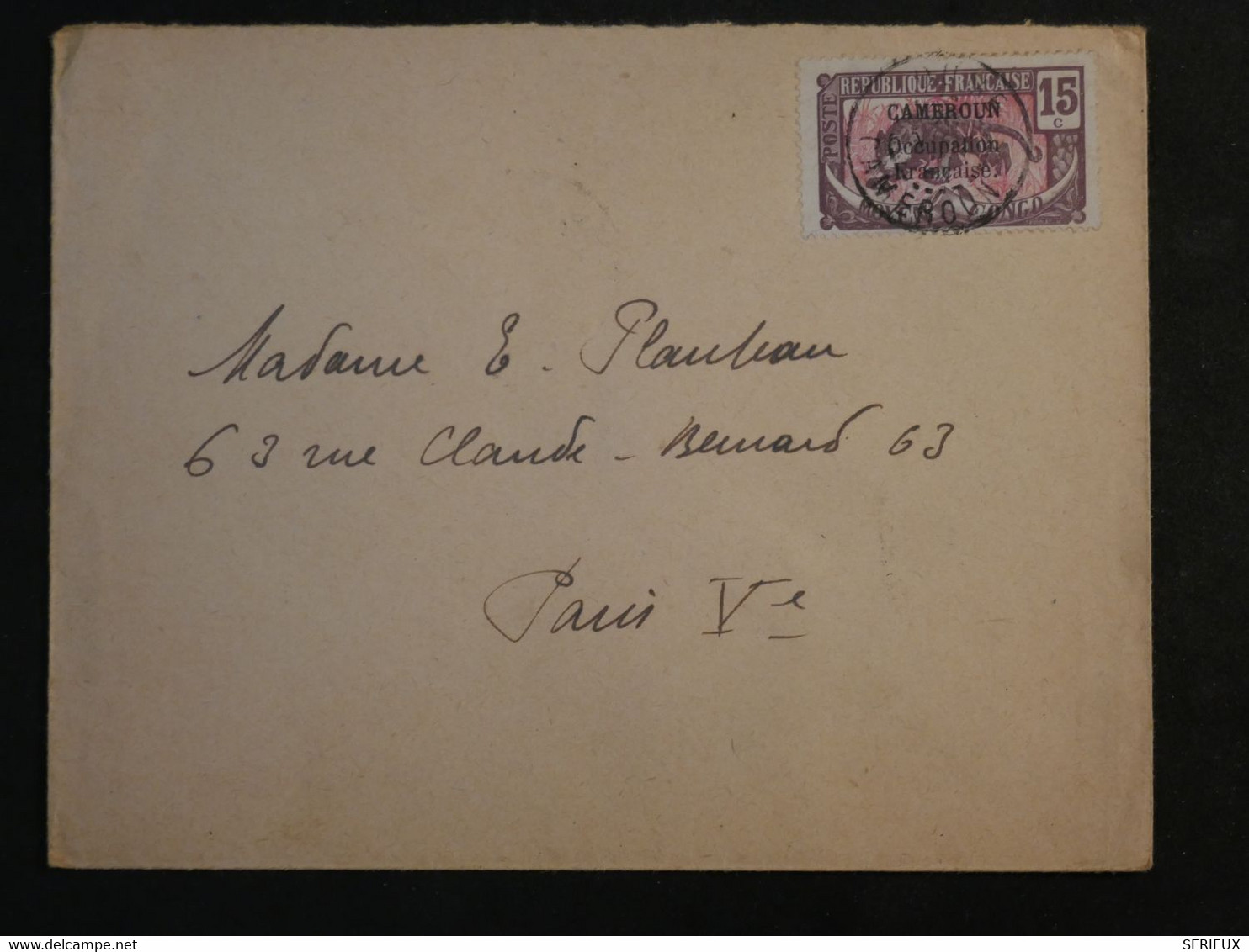 BM11  CAMEROUN BELLE  LETTRE 1919 DUALA   A PARIS FRANCE + +AFFRANCH. INTERESSANT++++ - Lettres & Documents