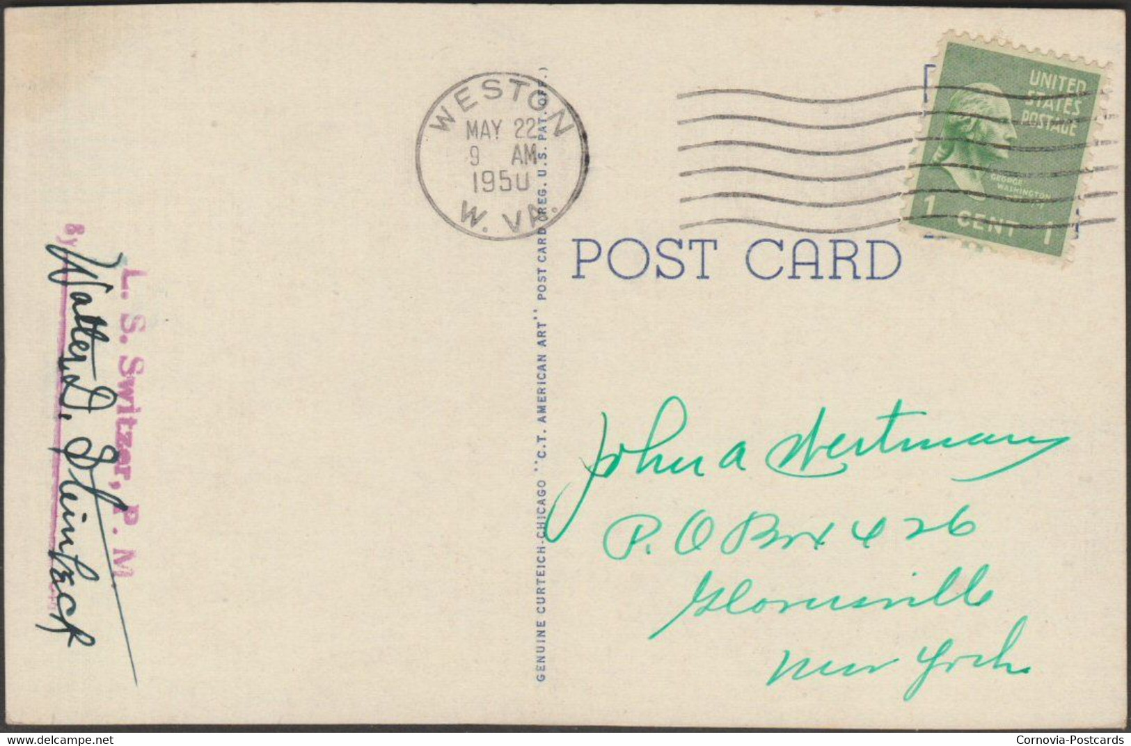 Masonic Temple, Weston, West Virginia, 1950 - Curt Teich Postcard - Autres & Non Classés