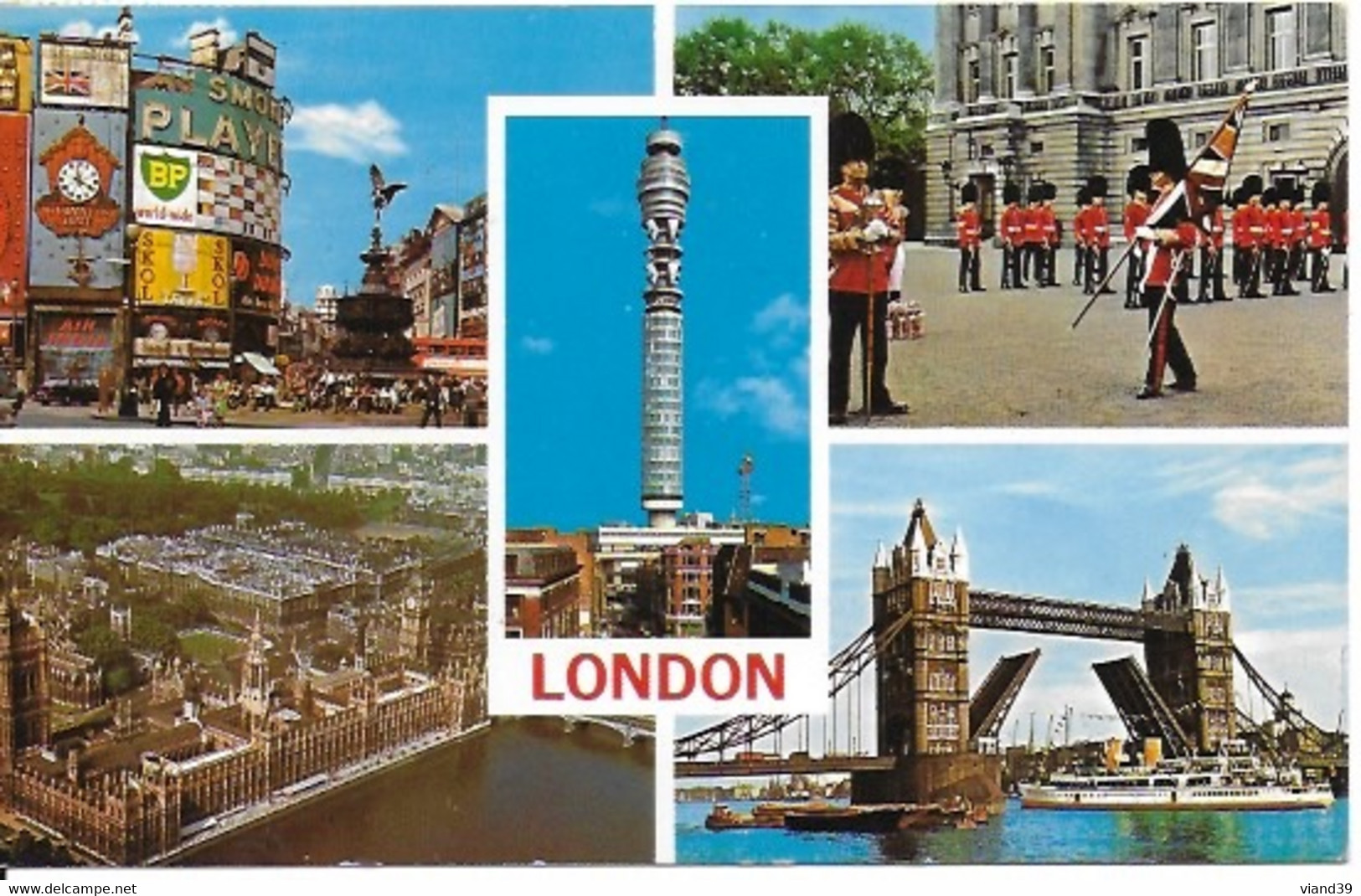 London. -  Londres. - Changing The Guard    -  Cachet Poste 1971 - Buckingham Palace