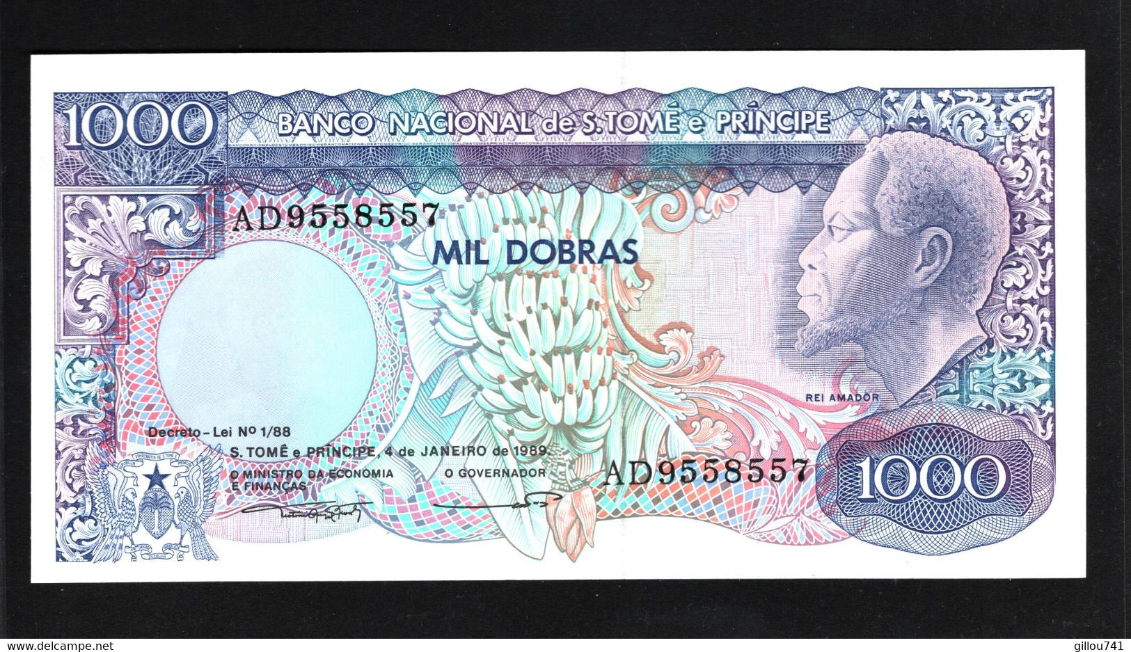 Sao Tomé-et-Principe, 1,000 Dobras, 1989 "Dobra" Issue - Sao Tome And Principe