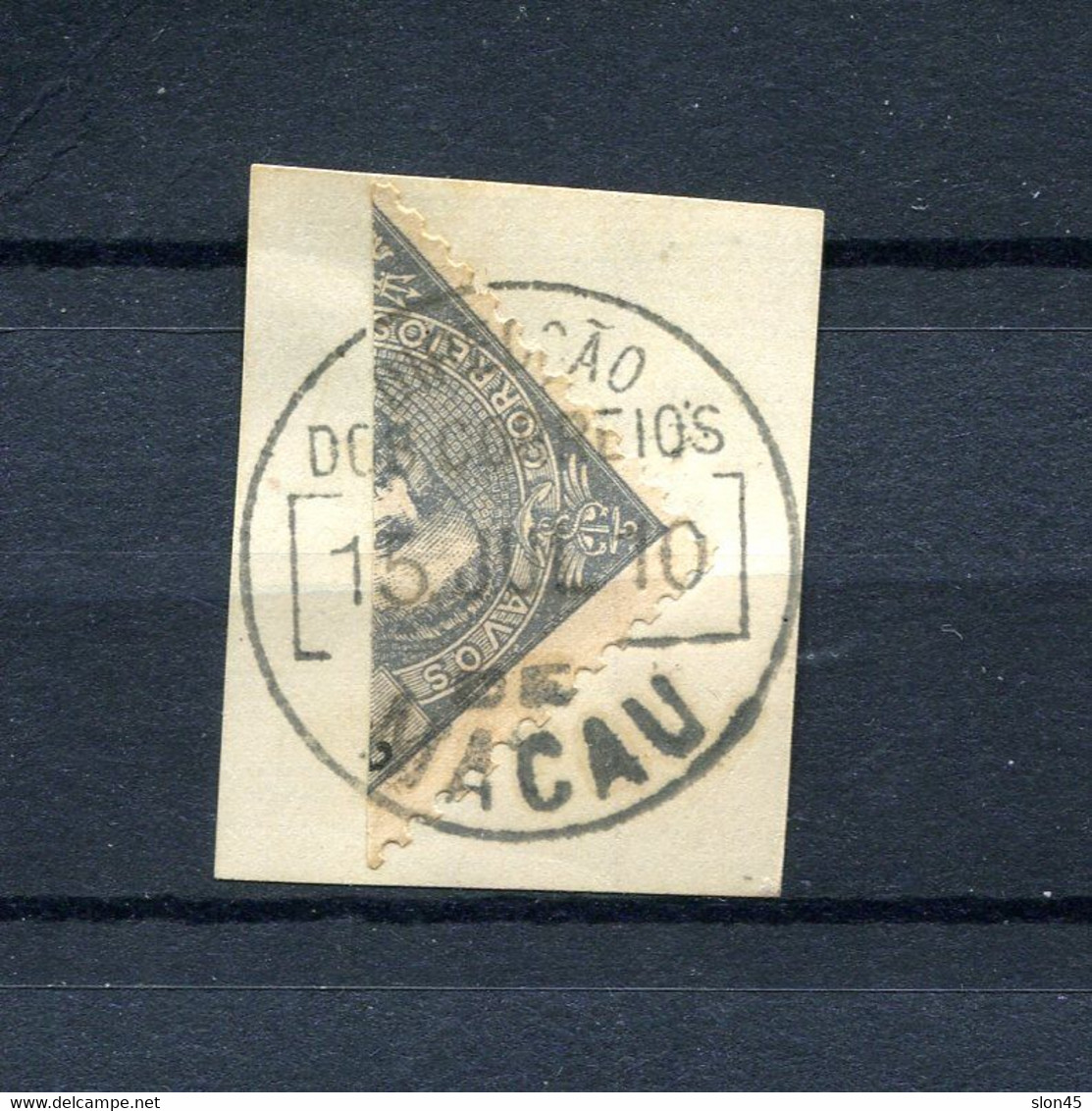 Portuguese Colony Macao 1903 Used On Piece Diagonal Bisect 14529 - Other & Unclassified