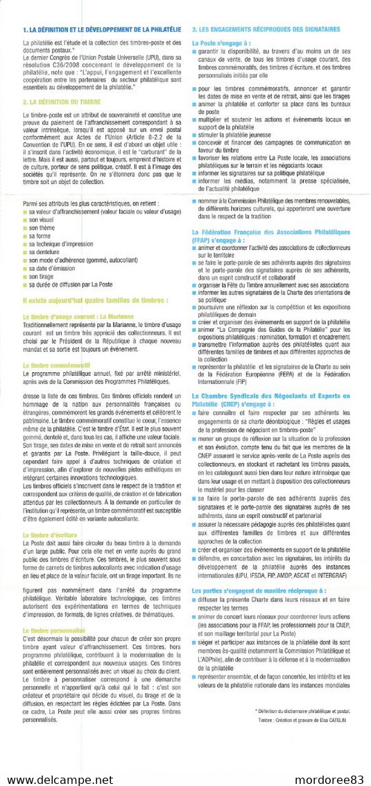 PAP LA ROCHELLE CHARTE DE LA PHILATELIE 2009 PHILAPOSTE BOULAZAC - Prêts-à-poster:Stamped On Demand & Semi-official Overprinting (1995-...)