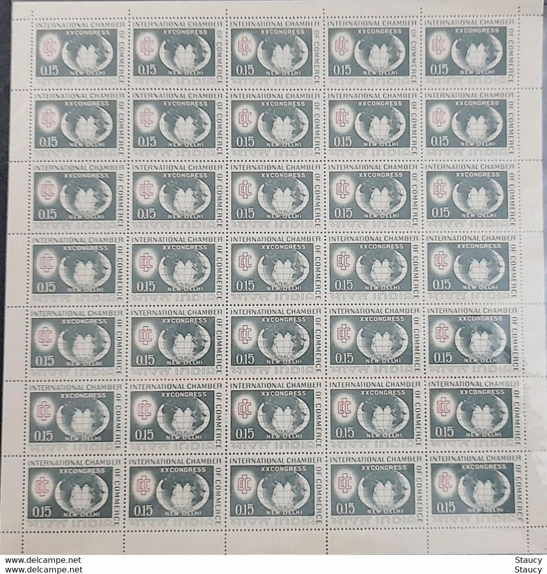 INDIA 1965 INTERNATIONAL CHAMBER OF COMMERCE XXCONGRESS 15p FULL SHEET Of 35 STAMS As Per Scan MNH - Otros & Sin Clasificación