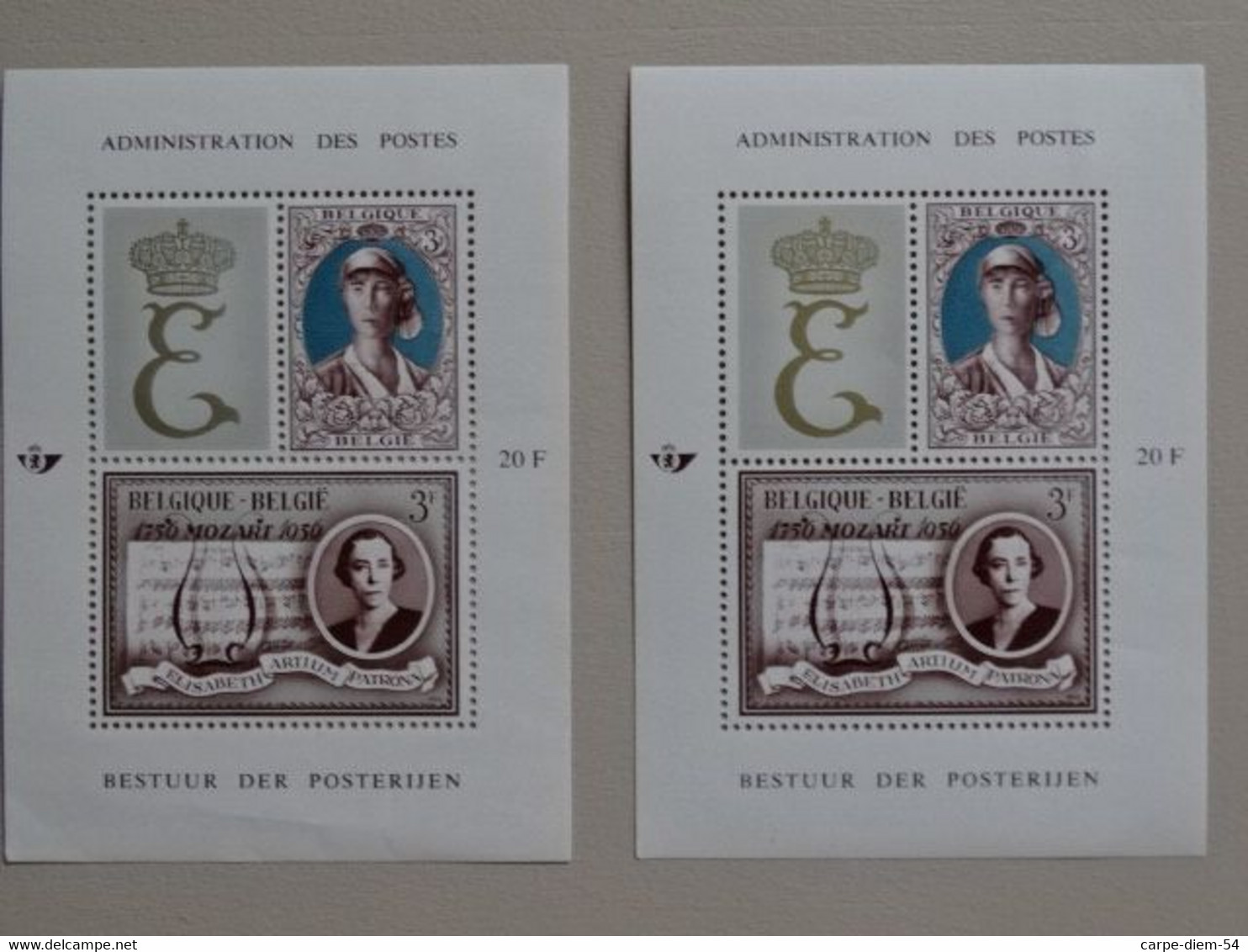 Belgique - 2 Feuillets Non Oblitérés - 2 Timbres De 3 Francs Belges Chacun - Reine Elisabeth - 1966 - 1961-1970