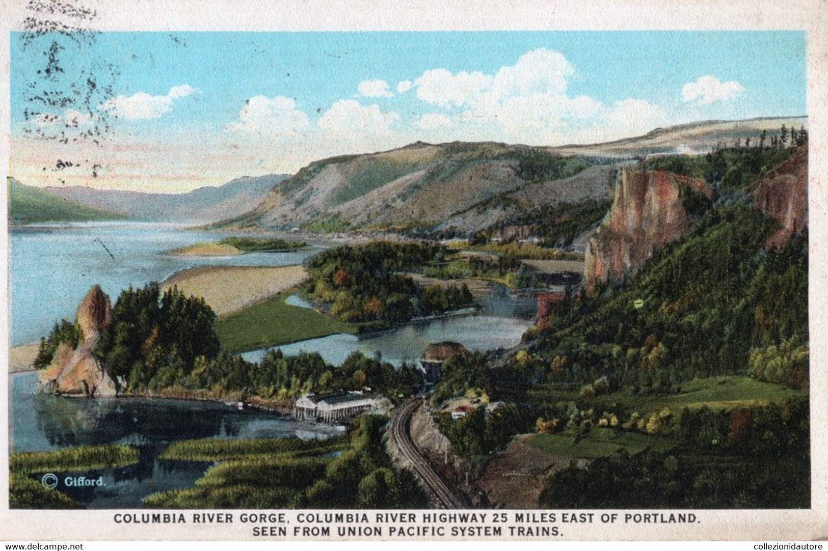 PORTLAND - COLUMBIA RIVER GORGE - COLUMBIA RIVER HIGHWAY 25 MILES EAST OF PORTLAND - CARTOLINA FP SPEDITA NEL 1923 - Portland