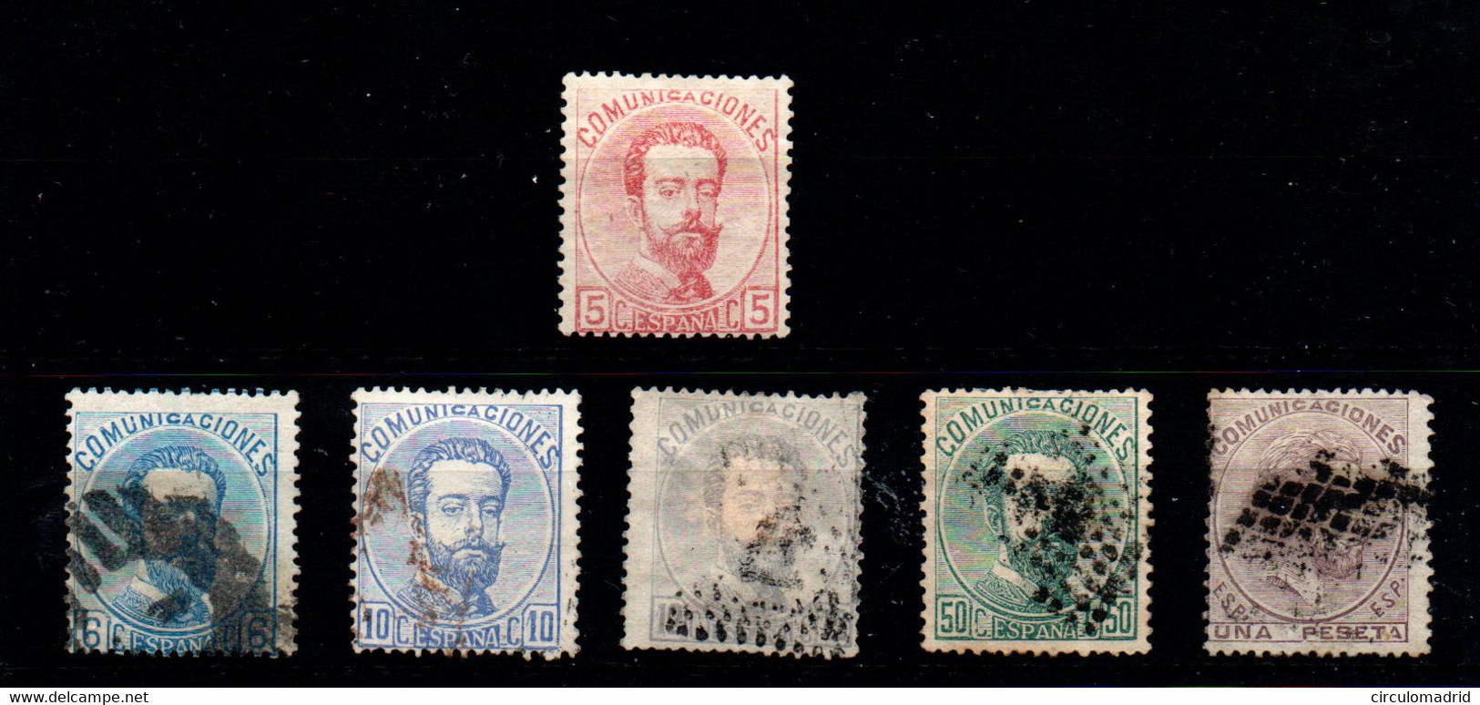 España Nº 118/19, 121/3, 126/7. Año 1872 - Used Stamps