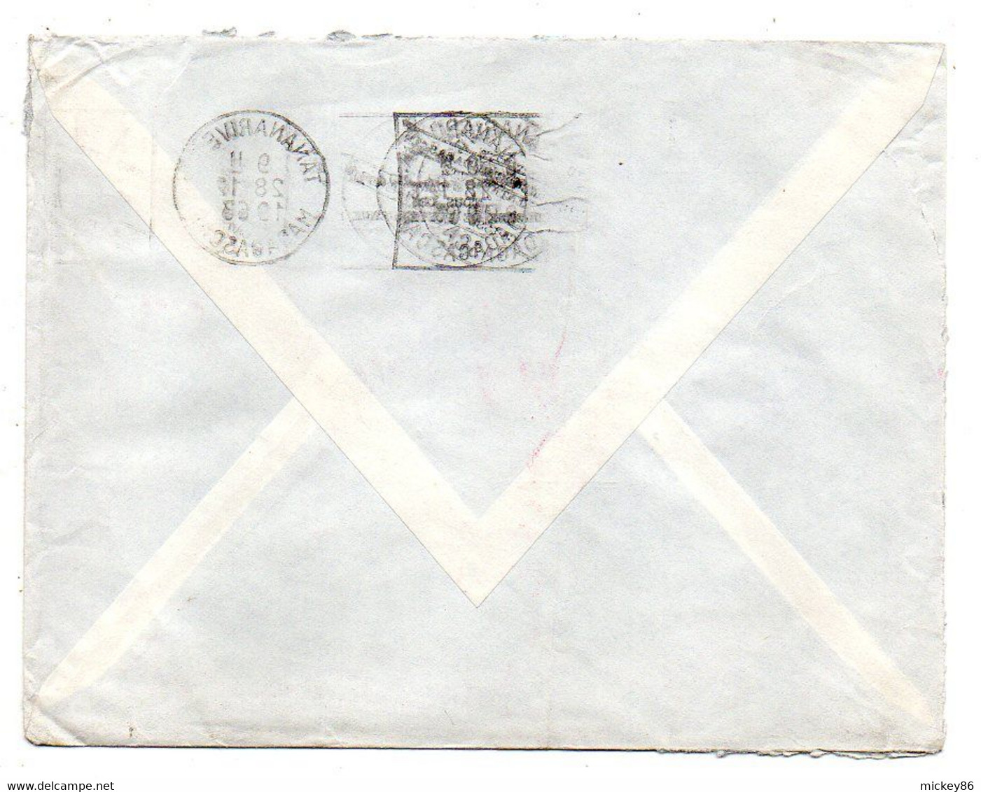 MADAGASCAR -1963--Lettre TANANARIVE  Pour  NANTERRE-92 (France) ..timbre Blason Seul Sur Lettre.....cachet - Madagaskar (1960-...)