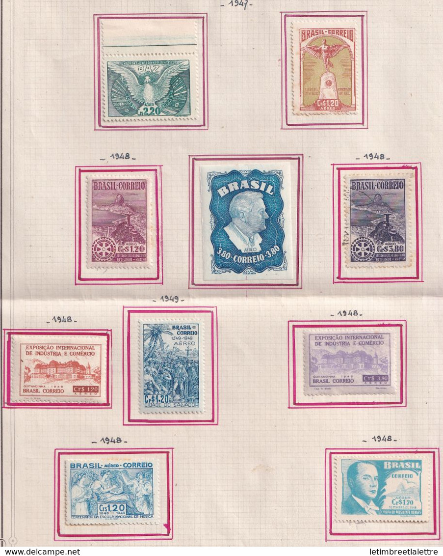 ⭐ Brésil - Poste Aérienne - à La Page - Sur Charnière - Avec Rousseurs - 1947 / 1948 ⭐ - Airmail